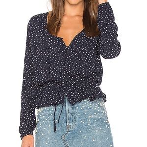 Beaux Blouse in Navy Mini Hearts - Med